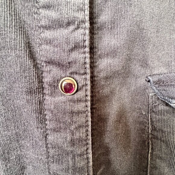 Vintage Armani Jeans Corduroy Long Sleeve Shirt Jacket Dark Navy Unisex - Picture 4 of 11